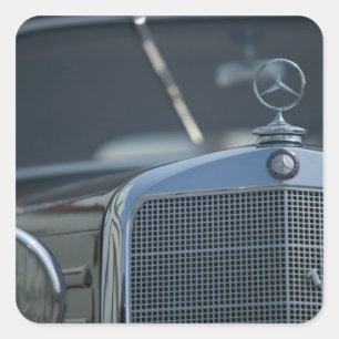 antique mercedes 4 square sticker