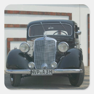 antique mercedes square sticker