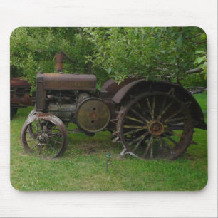 Antique Metal Wheel Tractors Mouse Mat