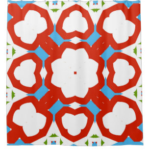 Antique mexican talavera ceramic. Graphic design.  Shower Curtain