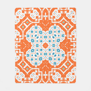 Antique mexican talavera ceramic. Vintage seamless Fleece Blanket