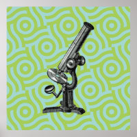 Antique Microscope Pop Art