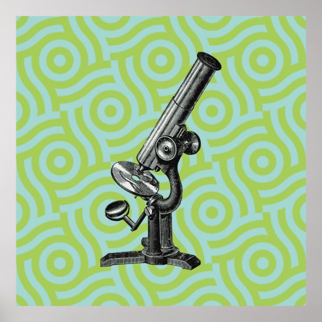 Antique Microscope Pop Art Poster (Front)