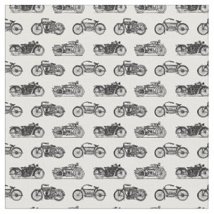Antique Motorcycles Fabric with CUSTOM BG COLOR