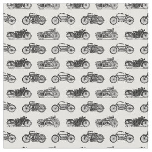Antique Motorcycles Fabric with CUSTOM BG COLOR