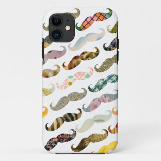Antique Moustache with Vintage Patterns iPhone iPhone 11 Case