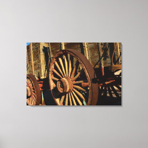 Antique mule train wagon canvas print