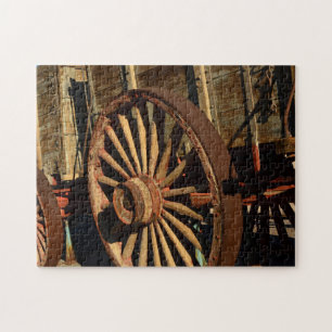 Antique mule train wagon jigsaw puzzle