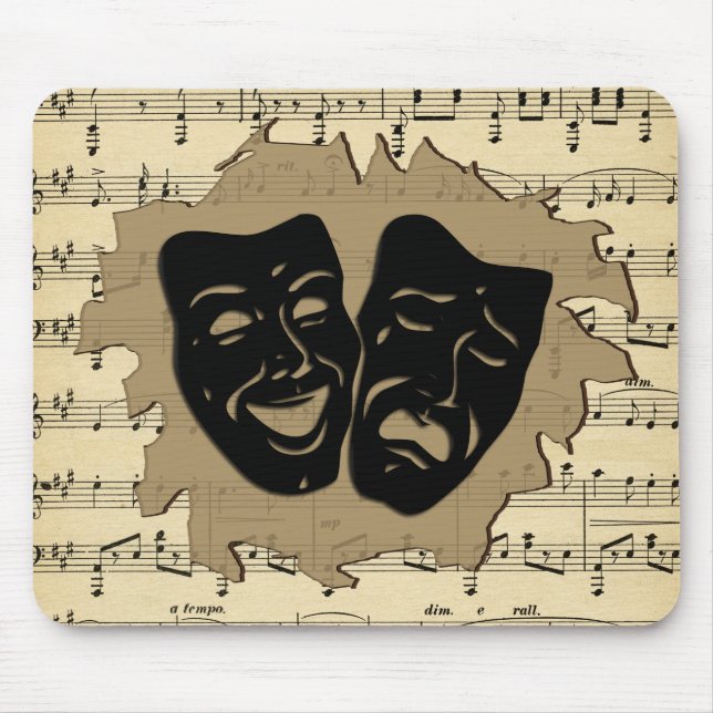 Antique Music and Theatre Masks Mouse Mat (Front)