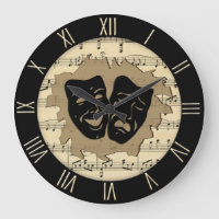 Antique Music and Theatre Masks Roman Numerals