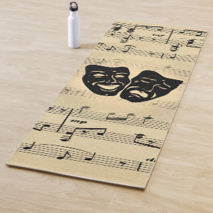 Antique Music and Theatre Masks Yoga Mat