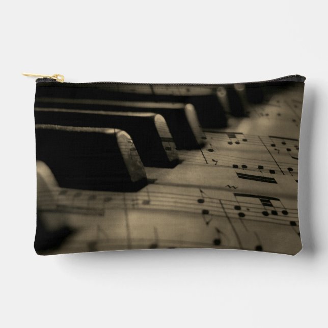 Antique Music Piano Keys  Accessory Pouch (Front)