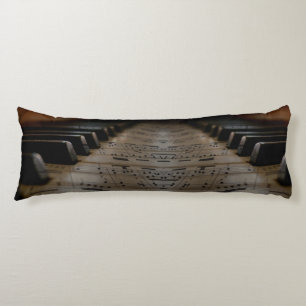 Antique Music Piano Keys Body Cushion