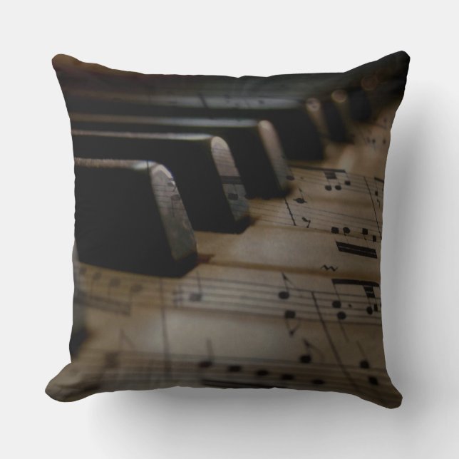 Antique Music Piano Keys Cushion (Front)