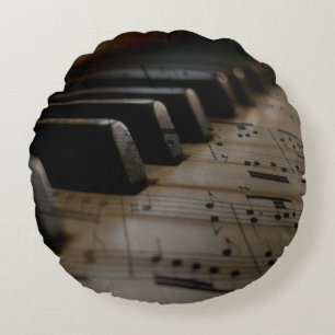 Antique Music Piano Keys Flash Drive Round Cushion