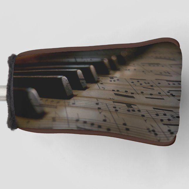 Antique Music Piano Keys Golf Head Cover (Front)