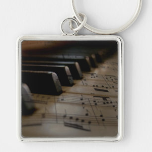 Antique Music Piano Keys Key Ring