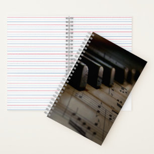 Antique Music Piano Keys Notebook