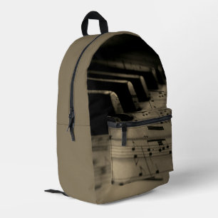 Antique Music Piano Keys Printed Backpack