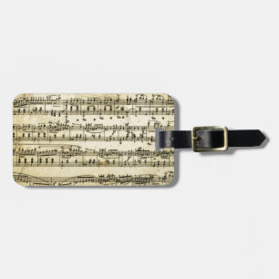 Antique Music Score Sheet Luggage Tag