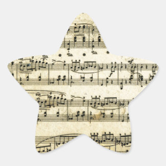 Antique Music Score Sheet Star Sticker