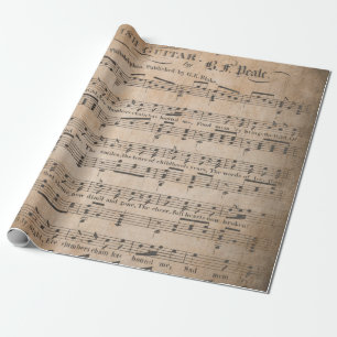 Antique Music Sheet Style 5 Wrapping Paper Roll