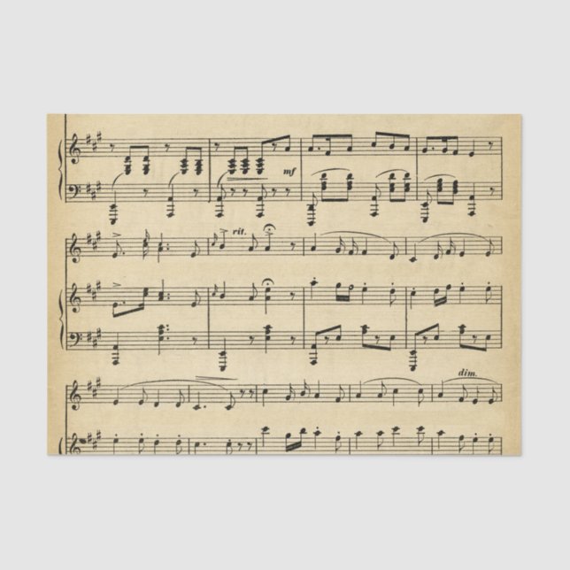 Antique Music Theme Tissue Paper (Front)