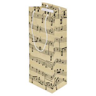 Antique Music Theme Wine Gift Bag