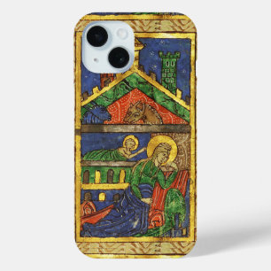 ANTIQUE NATIVITY CHRISTMAS PARCHMENT iPhone 15 CASE