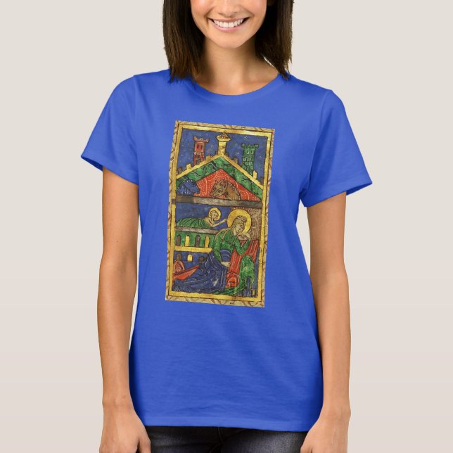 ANTIQUE NATIVITY CHRISTMAS PARCHMENT T-Shirt (Front)