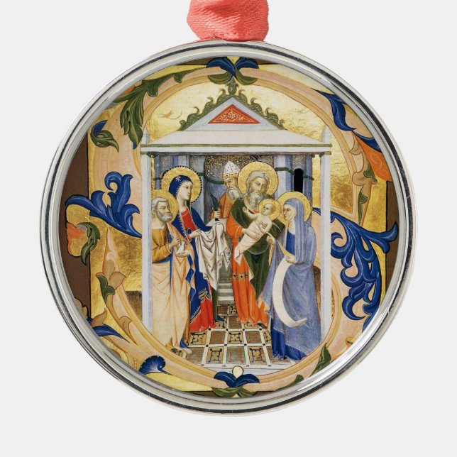 ANTIQUE NATIVITY PARCHMENT METAL TREE DECORATION (Front)