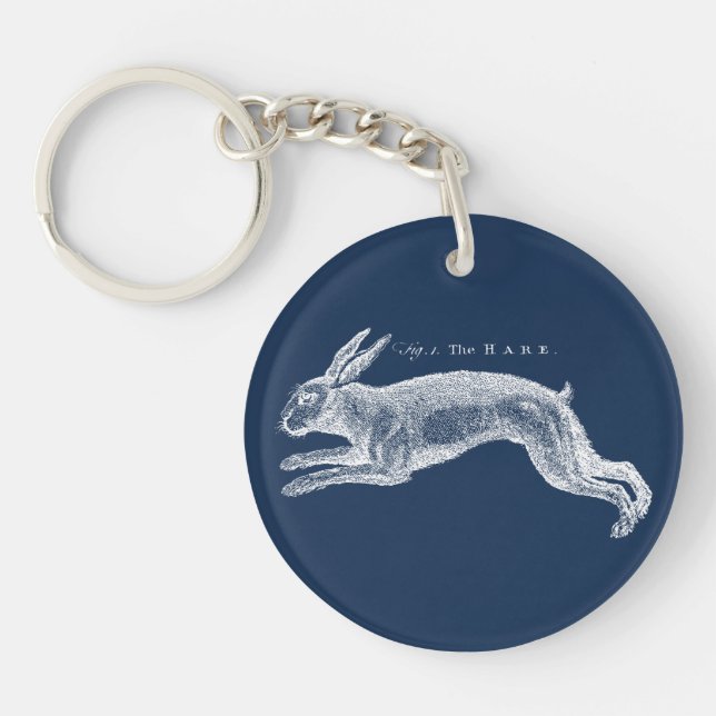 Antique Natural History Art The Hare Key Ring (Front)
