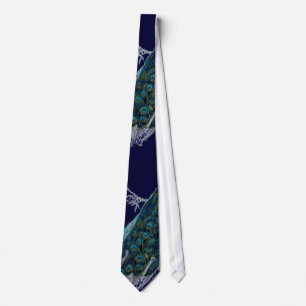 Antique Natural History Print Peacock Tie