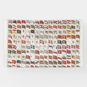 Antique Nautical Flags of the World Poster Banner