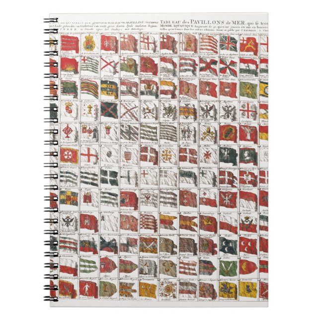 Antique Nautical Flags of the World Poster Notebook (Front)