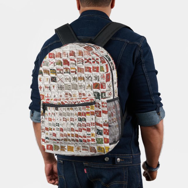 Antique Nautical Flags of the World Poster Printed Backpack (Insitu (Model))