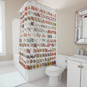 Antique Nautical Flags of the World Poster Shower Curtain