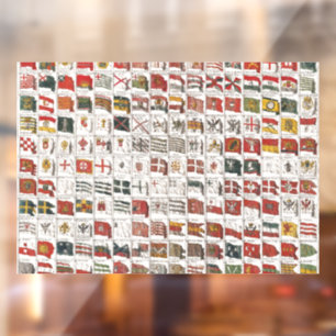 Antique Nautical Flags of the World Poster Window Cling