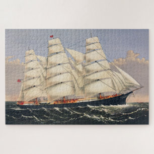 Antique Nautical Sailing Ship Currier & Ives Jigsaw Puzzle