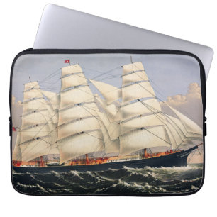 Antique Nautical Sailing Ship Currier & Ives Laptop Sleeve