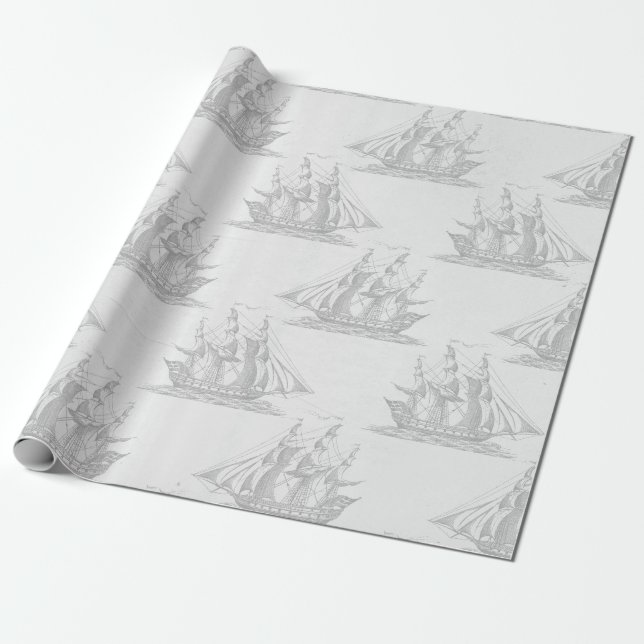 Antique Nautical Wrapping Paper (Unrolled)