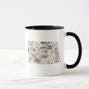 Antique North Dakota Shaped Vintage Picture Map Mug