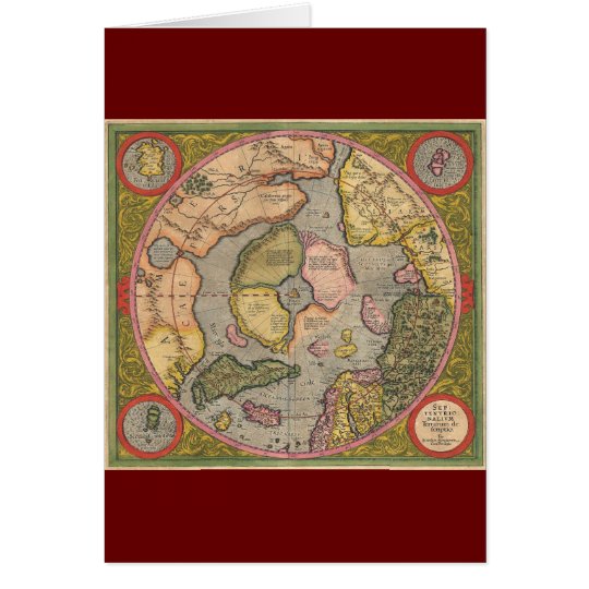 Antique North Pole Map Card
