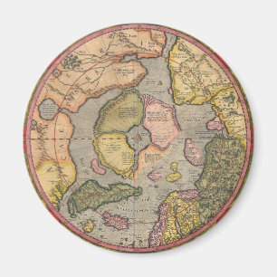 Antique North Pole Map Magnet