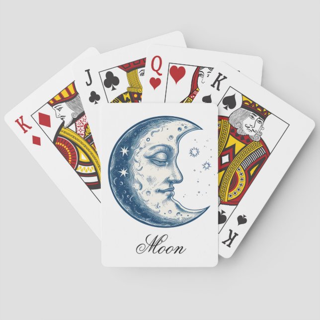 Antique of moon drawing  playing cards (Back)