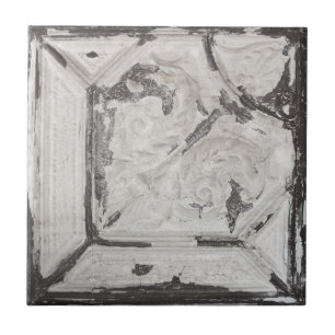 Antique Off White Peeling Paint Ceiling Tile