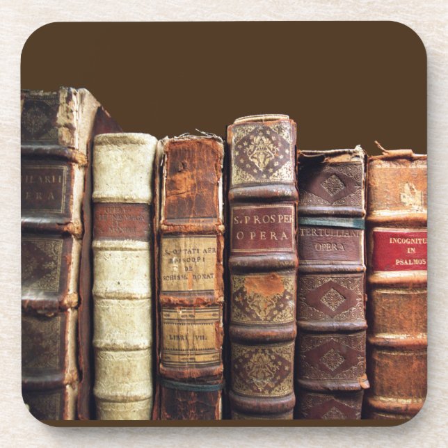 Antique Old Books Vintage Tomes Gift Coaster (Front)