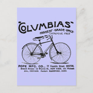 Antique Old Fashioned Bicycle Postcard