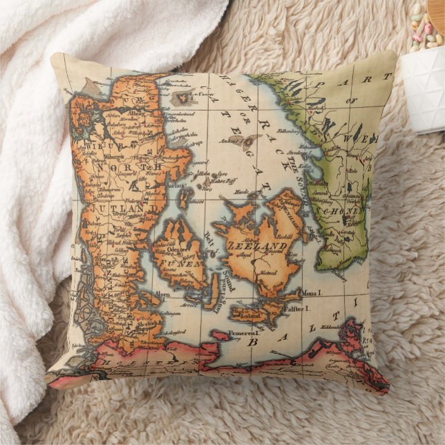 Antique Old Map Inspired (10) Cushion (Blanket)