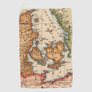 Antique Old Map Inspired (10) Golf Towel